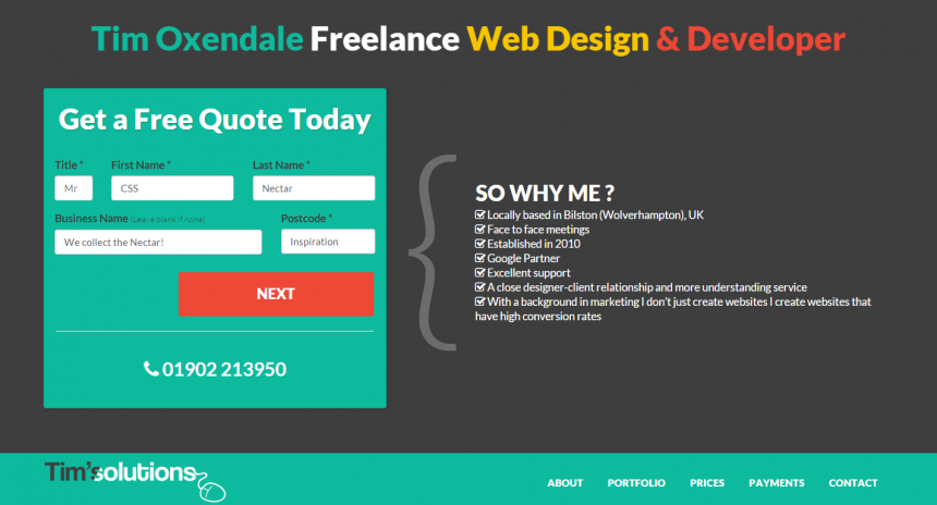 Tim Solutions Freelance Web Designer and Developer