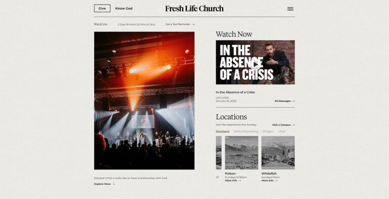 Fresh Life Church - CSS Nectar Web Design Awards CSS Gallery